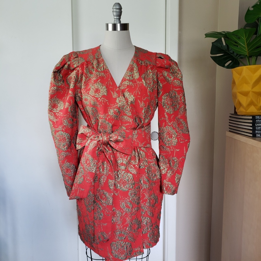 VINTAGE Glam Jacquard Dress Size 14